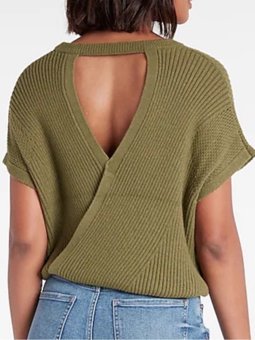 Express Ribbed Knit Sweater Top